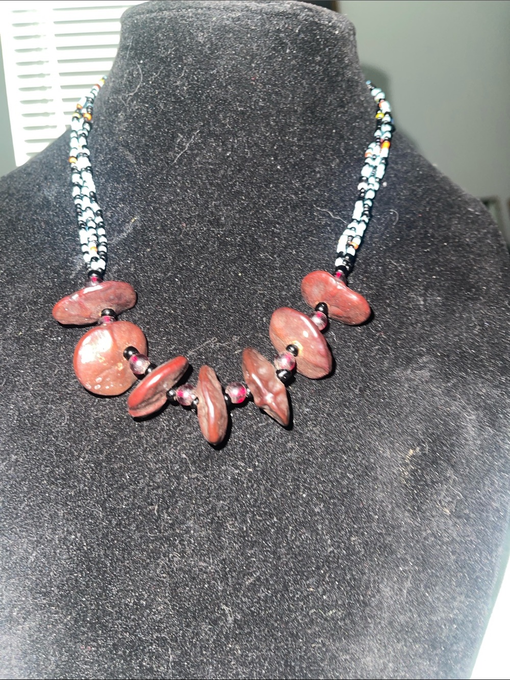 Handcrafted brown nut Bead Necklace - Women's Jewelry